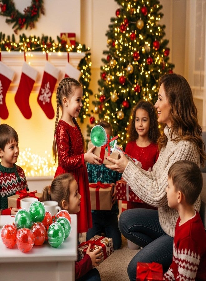 Simgoing 96 Pack Christmas Party Favor Return Gifts for Party Christmas Candy Container Goodie Bags Stuffers Empty Giant Lollipop Fillable Hold from Teacher for Classroom Exchange Stationery Filler - Image 4